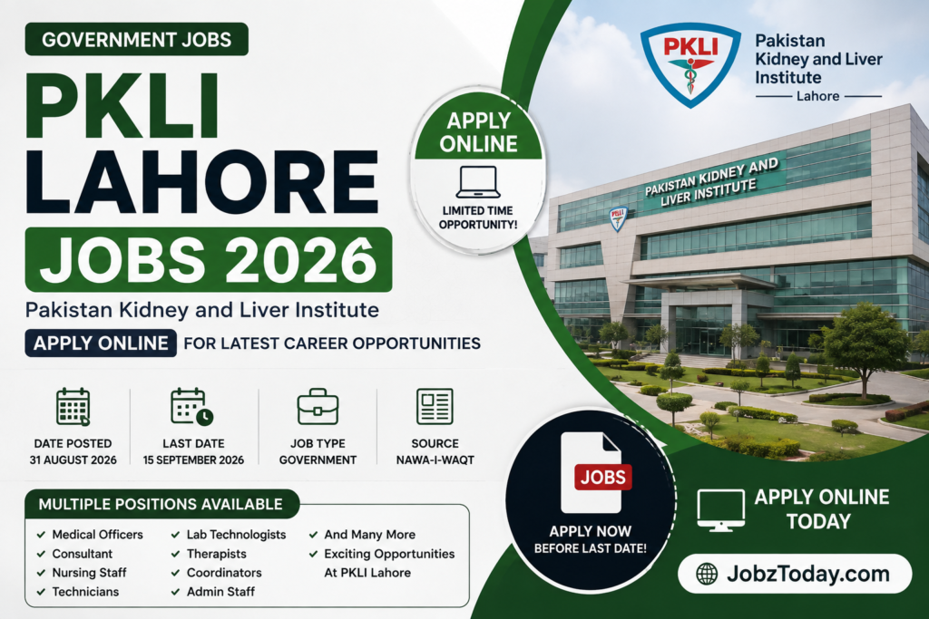 PKLI Lahore Jobs 2026
