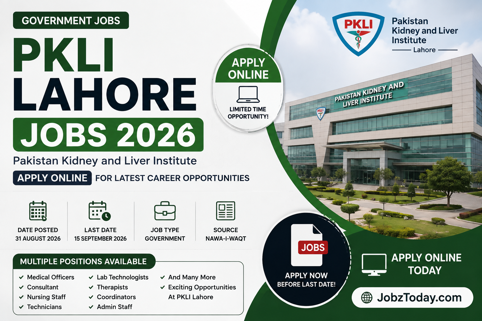 PKLI Lahore Jobs 2026