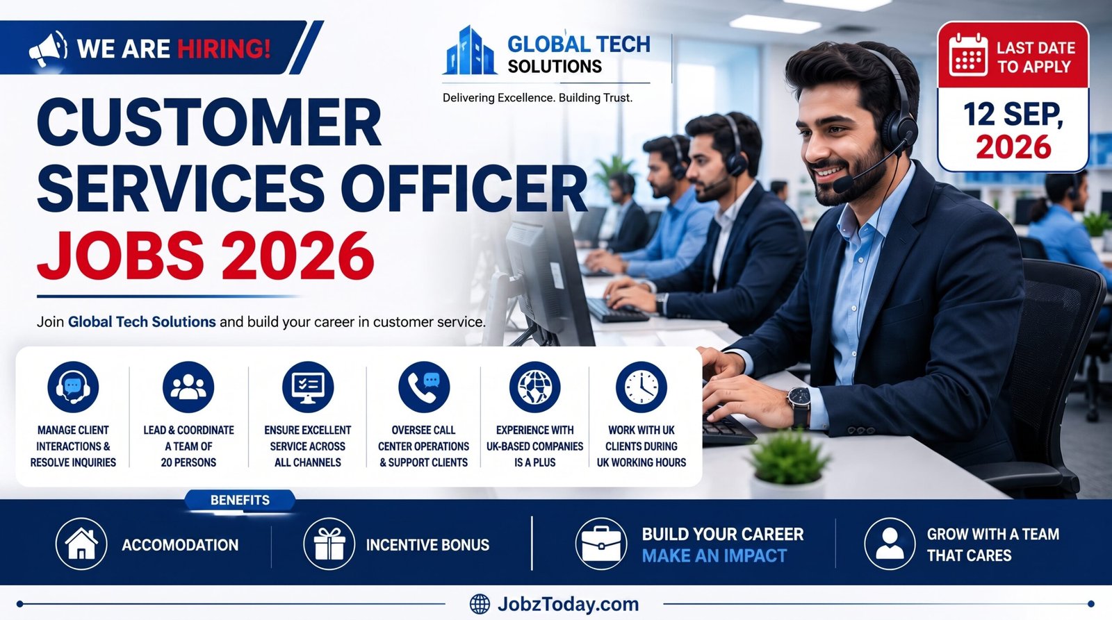 Customer Services Officer Jobs 2026 – Apply Now at Global Tech Solutions