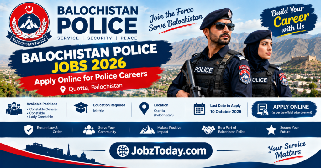 Balochistan Police Jobs 2026