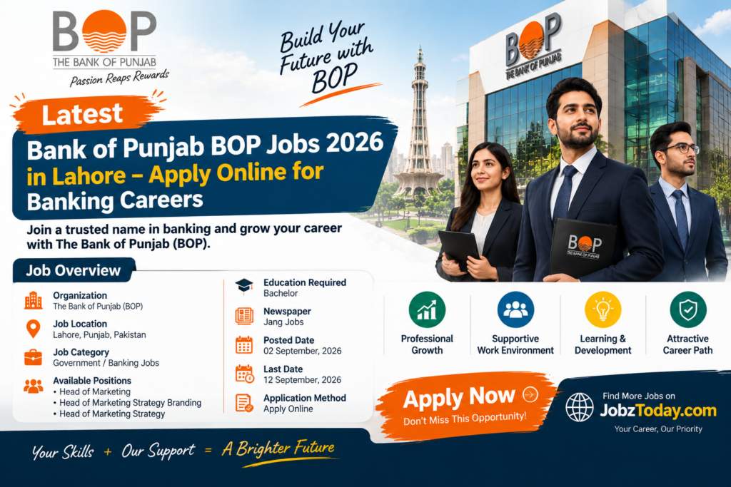 Bank of Punjab BOP Jobs 2026