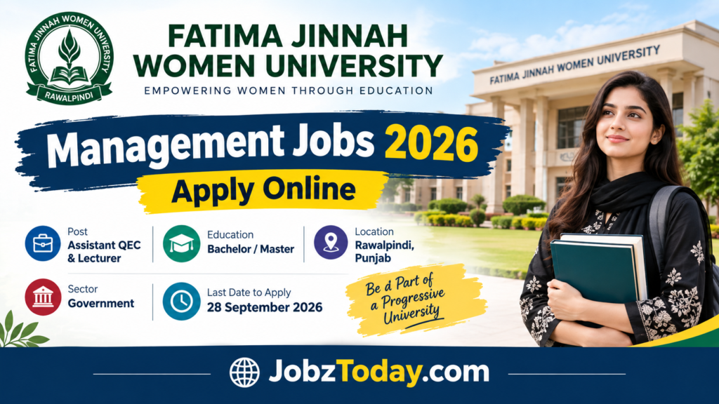 Fatima Jinnah Women University Management Jobs 2026