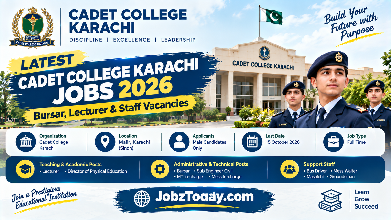 Cadet College Karachi Jobs 2026