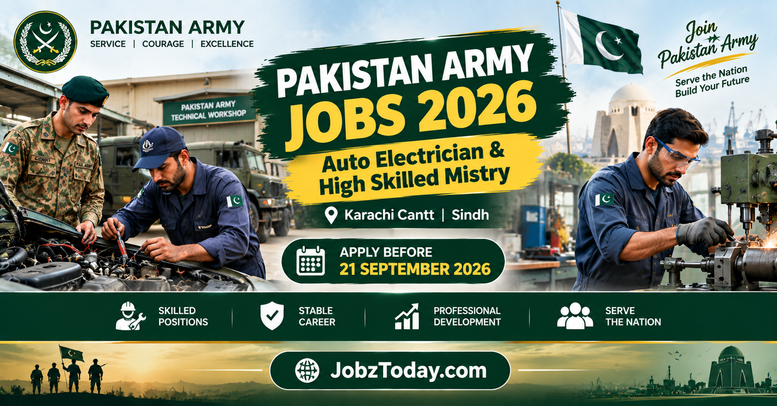 Pakistan Army Jobs 2026 official advertisement in Karachi