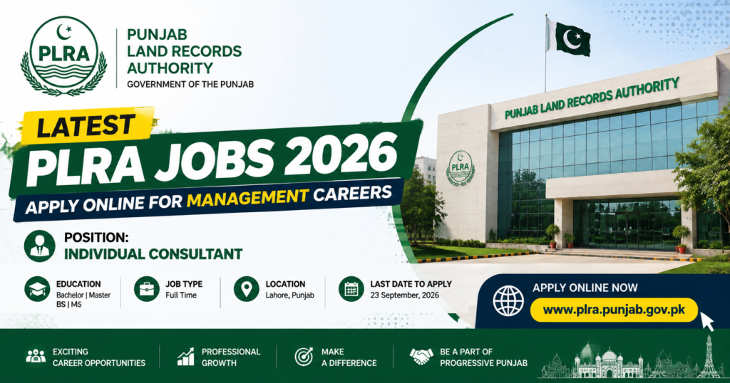 Punjab Land Records Authority PLRA Jobs 2026