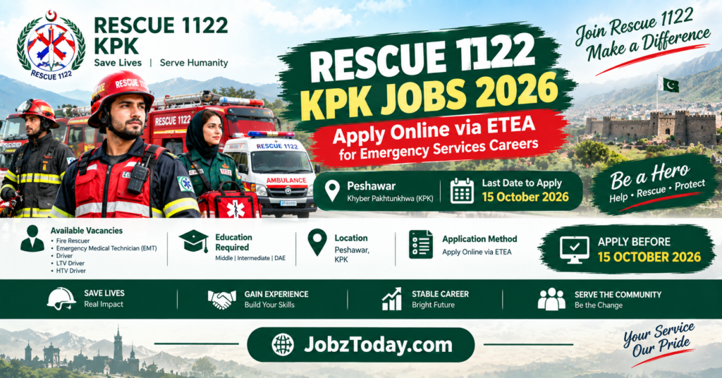 Rescue 1122 KPK Jobs 2026 official advertisement