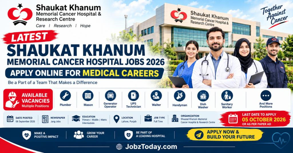 Shaukat Khanum Memorial Cancer Hospital Jobs 2026 advertisement