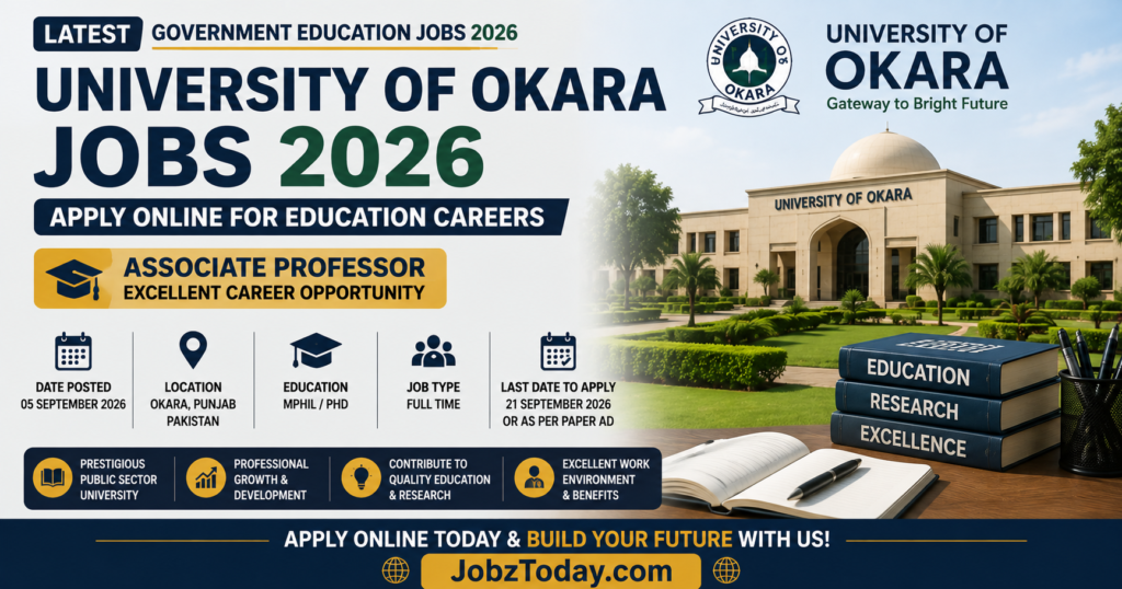 University of Okara Jobs 2026 official advertisement