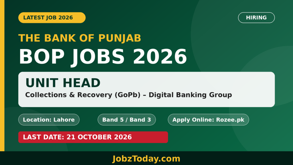 Bank of Punjab Jobs 2026